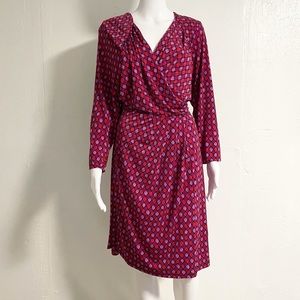 BOB MACKIE NWT Designer Purple Tie Midi Dress 1X